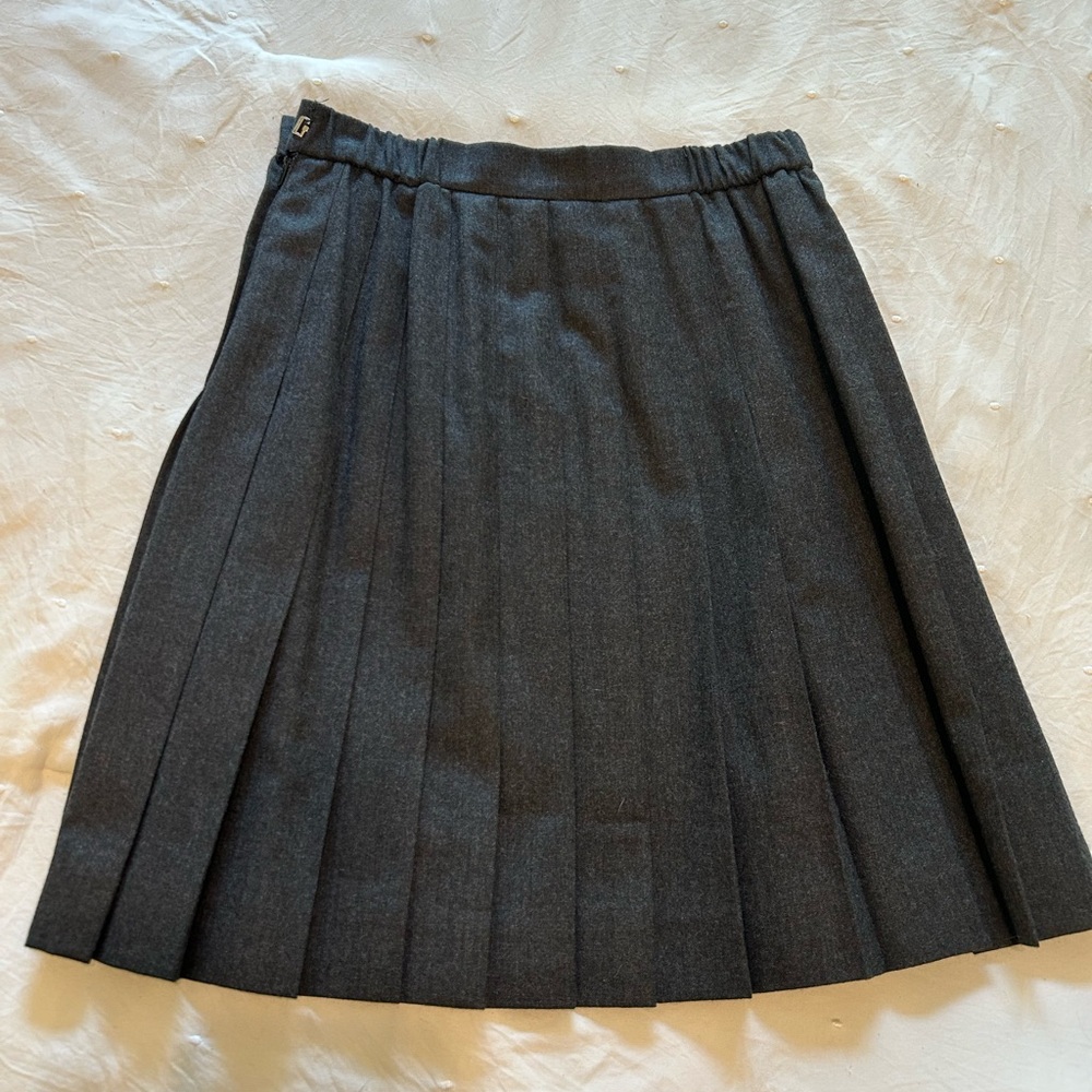 Talbots Charcoal A-Line Pleated Skirt